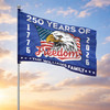 Personalized Family Name Blue Liberty 250 Years of Freedom Typography House Flag