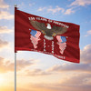Customized Family Name Red Sunburst 250 Years of Freedom Double Flag House Flag