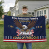 Personalized Family Name Celebrating 250 Years of Freedom Anniversary House Flag