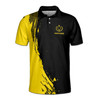 Customized Name and Team Black and Yellow Pickleball Paddle Men's Polo Shirt S-5XL