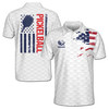 Customized USA Flag Pattern Pickleball Lover Patriotic Men's Polo Shirt S-5XL