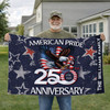 Customized Family Name American Pride 250th Anniversary Grunge Star House Flag