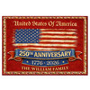 America 250th Anniversary Custom Name Doormat Patriotic USA Flag 1776-2026 Rug