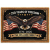 USA 250 Years of Freedom Custom Name Doormat Patriotic Eagle 1776-2026 Welcome Mat