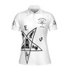 Custom Chapter OES Order of the Eastern Star Freemasonry Black and White Women's Polo Shirt Size S-5XL
