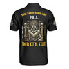 Personalized Name Freemasonry PHA 2B1 ASK1 Wisom Strenght Beauty 3D Men's Polo Shirt S-5XL