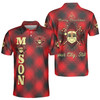 Personalized Lodge Name Freemasonry Compass and Square Christmas Santa Claus 3D Men's Polo Shirt S-5XL