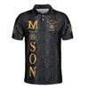 Customize Name, Lodge Name Masonic Pattern Seamless Freemason 3D Men's Polo Shirt S-5XL