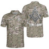 Personalized Masonic Lodge with Camo Army 3D Men's Polo Shirt S-5XL