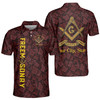 Customize Name Lodge Name Masonic Letter G Faith Hope Charity Pattern Seamless Freemasonry 3D Men's Polo Shirt S-5XL