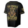 Freemasonry Masonic The Harder Road The more Skilled Square & Compass Freemason 3D Baseball Jersey Shirt Size S-5XL