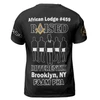 Personalized Lodge Name Raised Differntly F&AM PHA Prince Hall Affiliation Freemasonry 3D T-shirt Size S-5XL
