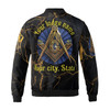 Customize Lodge Name and Number Freemasonry Masonic Symbol Marble Black Gold 3D Bomber Jacket Size S-5XL