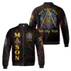 Customize Lodge Name and Number Freemasonry Masonic Symbol Marble Black Gold 3D Bomber Jacket Size S-5XL