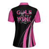 Golf Now Wine Later Pink Golf Lover Custom Name Women's Polo Shirt S-5XL
