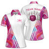 Golf Now Wine Later Pink Golf Custom Name Women's Polo Shirt S-5XL