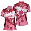 Pink Bowling Team Player Custom Name Women's Polo Shirt S-5XL