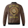 Custom Lodge Name Number Masonic Past Master Sun Freemasonry 3D Bomber Jacket Size S-5XL