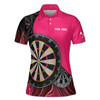 Pink Black Dart Team Player Custom Name Women's Polo Shirt S-5XL