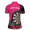 Pink Black Dart Team Player Custom Name Women's Polo Shirt S-5XL