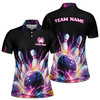 Colorful Bowling Ball Splash Team Custom Name Women's Polo Shirt S-5XL