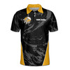 Custom Name and Team Black Yellow Pickleball Paddle Men's Polo Shirt S-5XL