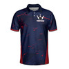 Custom Name and Team Blue Red Bowling Player Jersey Men's Polo Shirt S-5XL