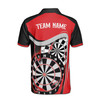 Personalized Name and Team Red Black Dart Player Jersey Men's Polo Shirt S-5XL
