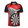 Personalized Name and Team Red Black Dart Player Jersey Men's Polo Shirt S-5XL
