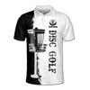 Personalized Name and Team Black White Disc Golf Jersey Men's Polo Shirt S-5XL