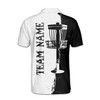 Personalized Name and Team Black White Disc Golf Jersey Men's Polo Shirt S-5XL