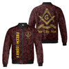 Customize Name Lodge Name Masonic Letter G Faith Hope Charity Pattern Seamless Freemasonry 3D Bomber Jacket Size S-5XL