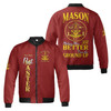 Personalized Name Past Master Making Men BETTER From the Ground Up Freemason 3D Bomber Jacket Size S-5XL