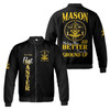 Personalized Name Past Master Making Men BETTER From the Ground Up Freemason 3D Bomber Jacket Size S-5XL