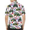 Patriotic Farm Tractor Aloha 4 of July Hawaiian Shirt S-5XL