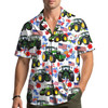 Patriotic Farm Tractor Aloha 4 of July Hawaiian Shirt S-5XL