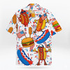 Patriotic American Flag Hot Dog Burger Hawaiian Shirt S-5XL