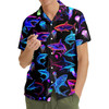 Neon Shark Cyberpunk Jellyfish Hawaiian Shirt S-5XL