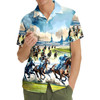 Funny Horse Racing Summer Short Sleeve Hawaiian Shirt S-5XL