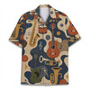 Music Instrument Pattern Guitar Saxophone Jazz Hawaiian Shirt S-5XL