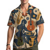 Music Instrument Pattern Guitar Saxophone Jazz Hawaiian Shirt S-5XL