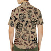 Vintage Skull Tattoo Retro Skeleton Cowboy Hawaiian Shirt S-5XL