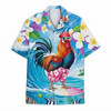 Funny Rooster Surfing Summer Beach Hawaiian Shirt S-5XL