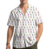 Vintage Skier Pattern Aloha Shirt Gift for Ski Lovers S-5XL
