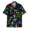 Neon Bigfoot Alien UFO Summer Beach Hawaiian Shirt S-5XL