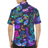 Funny Neon Bigfoot Dinosaur Space UFO Hawaiian Shirt S-5XL
