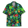 Tropical Alien Funny UFO Summer Beach Hawaiian Shirt S-5XL