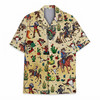 Mexican Cowboy Skeleton Dia De Los Muertos Western Hawaiian Shirt S-5XL