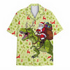 Funny Santa Riding Dinosaur Christmas In July Hawaiian Shirt S-5XL