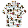 Bigfoot Beach Play Guitar Sasquatch Tropical Island Hawaiian Shirt S-5XL